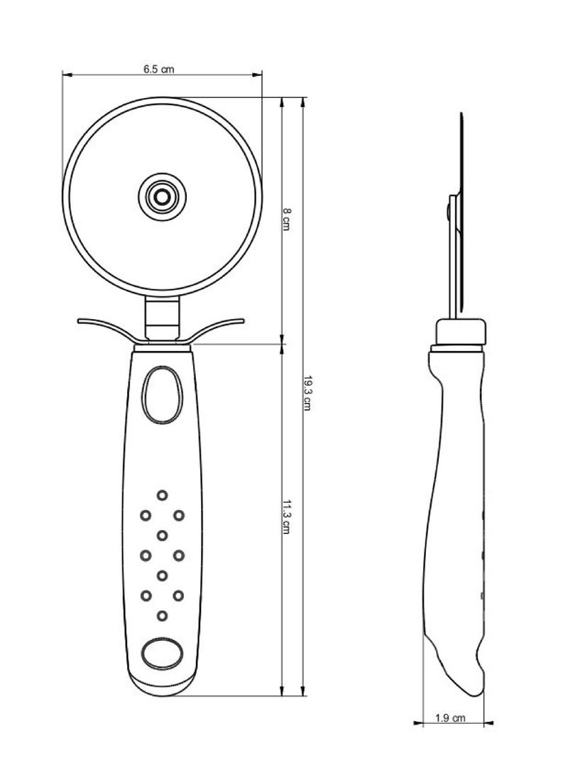 TRAMONTINA Since 1911,Made in Brazil- Utilita Pizza Cutter with Stainless Steel Blade and Black Polypropylene Handle - Image 3